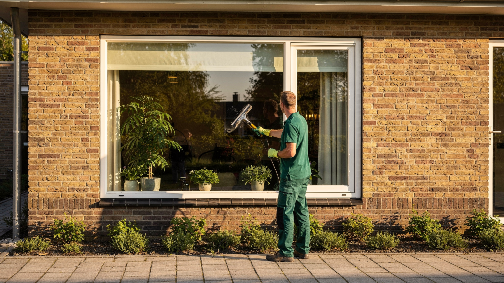 Ramen wassen aan een woning